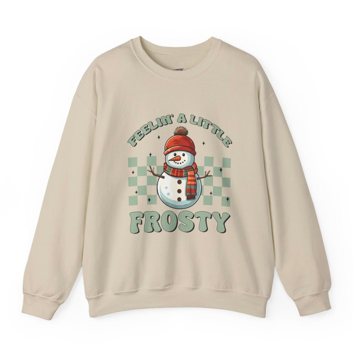Feelin’ A Little Frosty Snowman Holiday Crewneck Sweatshirt - Bold Printed Tees