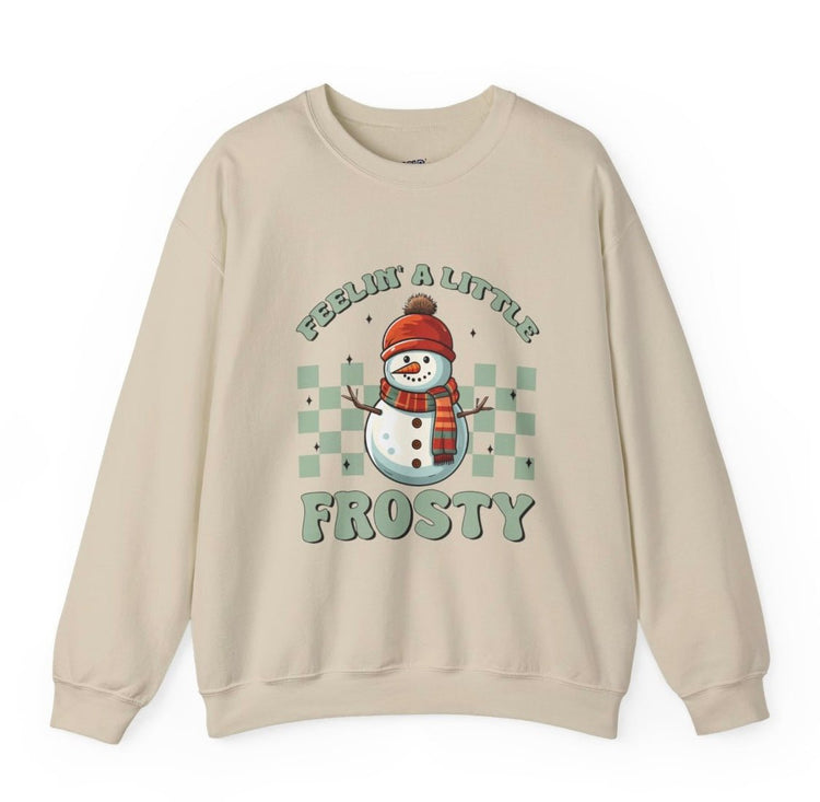 Feelin’ A Little Frosty Snowman Holiday Crewneck Sweatshirt - Bold Printed Tees