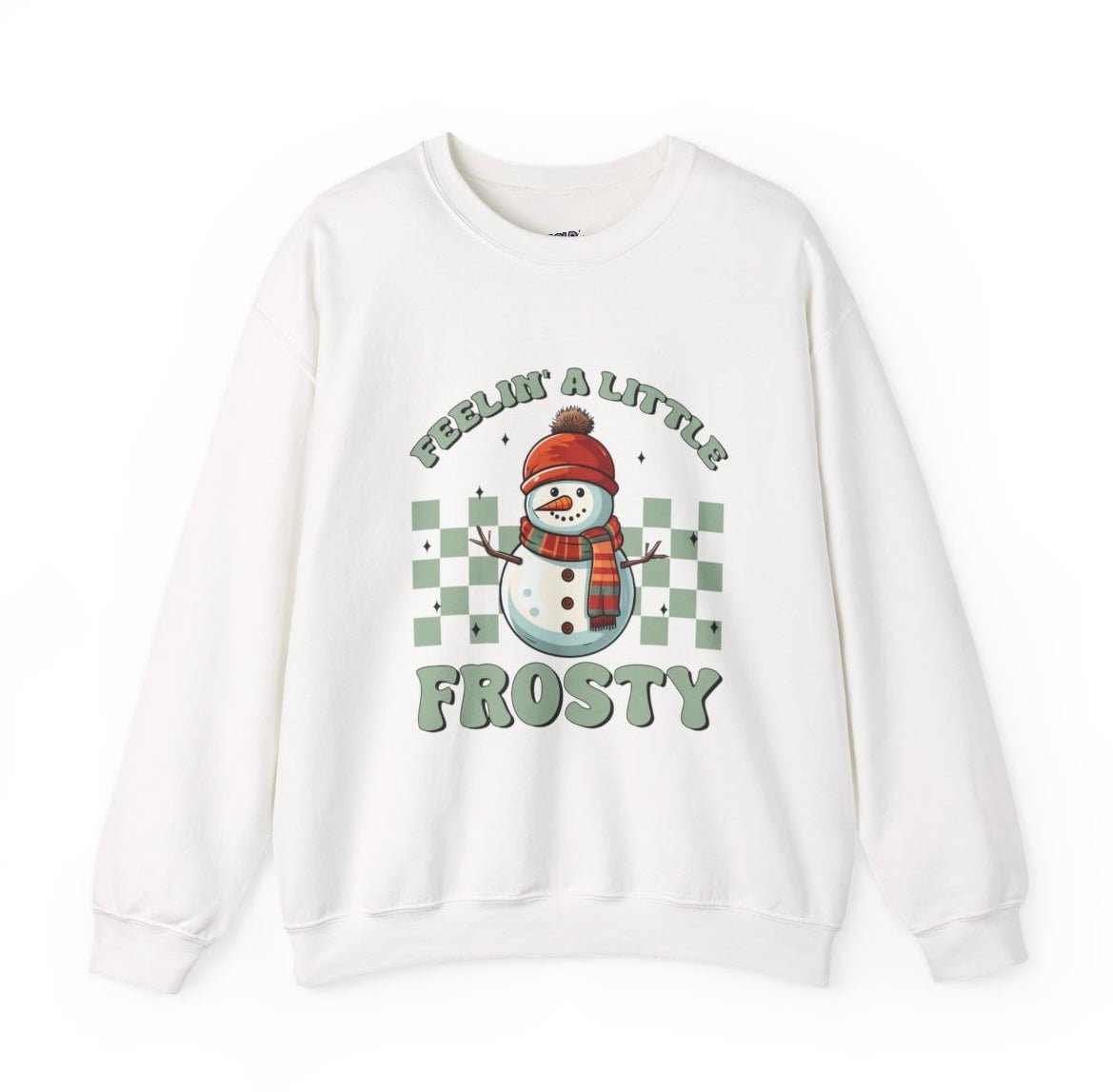 Feelin’ A Little Frosty Snowman Holiday Crewneck Sweatshirt - Bold Printed Tees