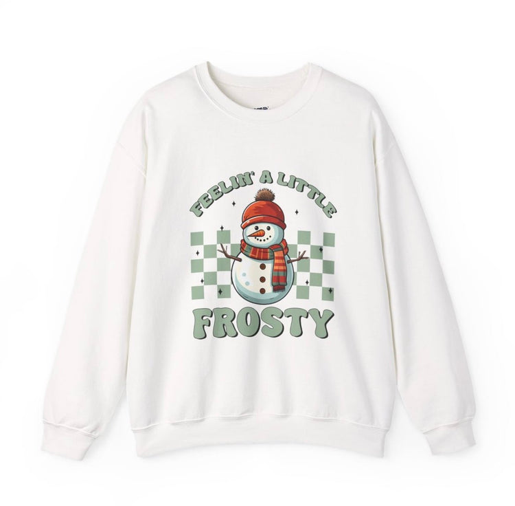 Feelin’ A Little Frosty Snowman Holiday Crewneck Sweatshirt - Bold Printed Tees