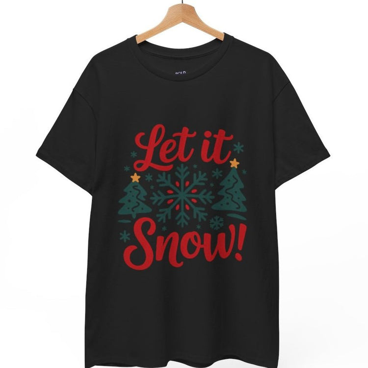 Let It Snow Christmas Snowflake Holiday T-Shirt - Bold Printed Tees