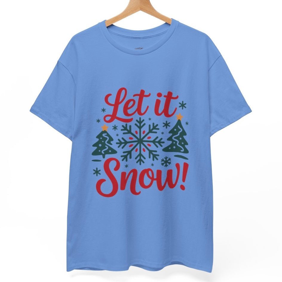 Let It Snow Christmas Snowflake Holiday T-Shirt - Bold Printed Tees