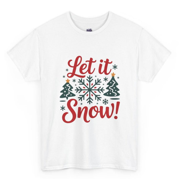 Let It Snow Christmas Snowflake Holiday T-Shirt - Bold Printed Tees