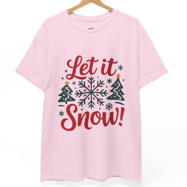 Let It Snow Christmas Snowflake Holiday T-Shirt - Bold Printed Tees