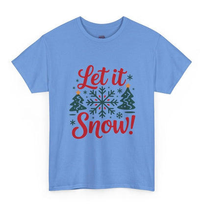 Let It Snow Christmas Snowflake Holiday T-Shirt - Bold Printed Tees