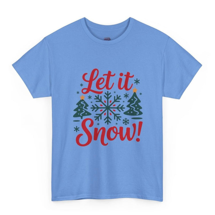 Let It Snow Christmas Snowflake Holiday T-Shirt - Bold Printed Tees
