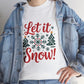 Let It Snow Christmas Snowflake Holiday T-Shirt - Bold Printed Tees