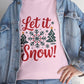 Let It Snow Christmas Snowflake Holiday T-Shirt - Bold Printed Tees