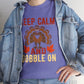 Keep Calm and Gobble On Holiday Thanksgiving T-Shirt - Bold Printed Tees