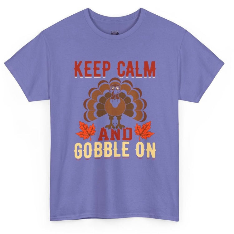 Keep Calm and Gobble On Holiday Thanksgiving T-Shirt - Bold Printed Tees