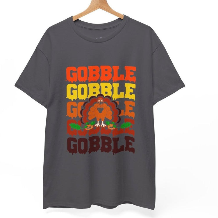 Gobble Gobble Gobble Turkey Holiday Thanksgiving T-Shirt - Bold Printed Tees