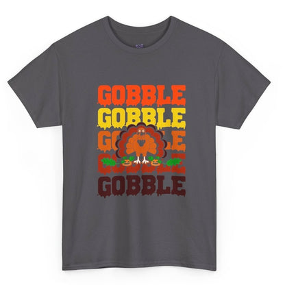 Gobble Gobble Gobble Turkey Holiday Thanksgiving T-Shirt - Bold Printed Tees