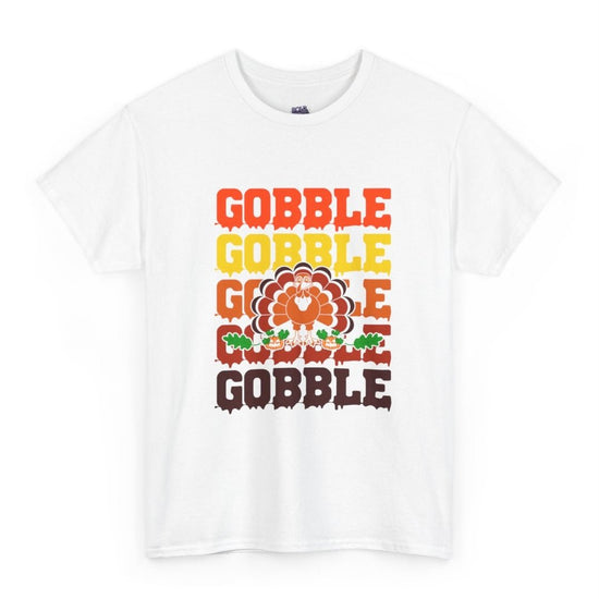 Gobble Gobble Gobble Turkey Holiday Thanksgiving T-Shirt - Bold Printed Tees