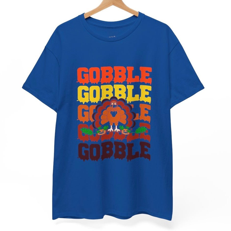 Gobble Gobble Gobble Turkey Holiday Thanksgiving T-Shirt - Bold Printed Tees