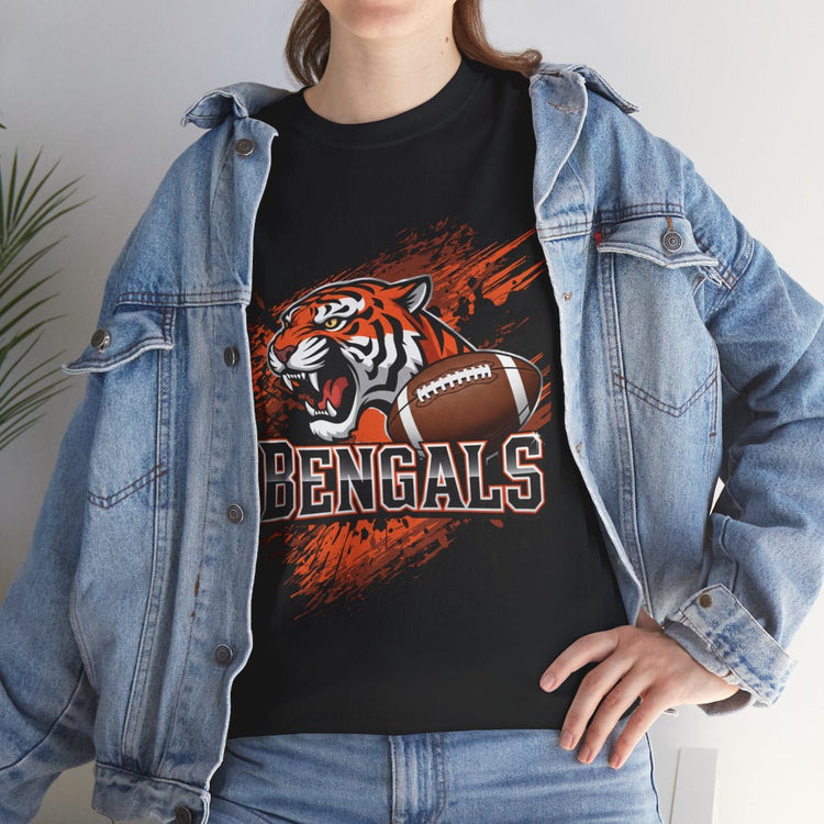 Bengals Football Fierce Tiger Bengal Cincinnati Graphic Shirt - Bold Printed Tees