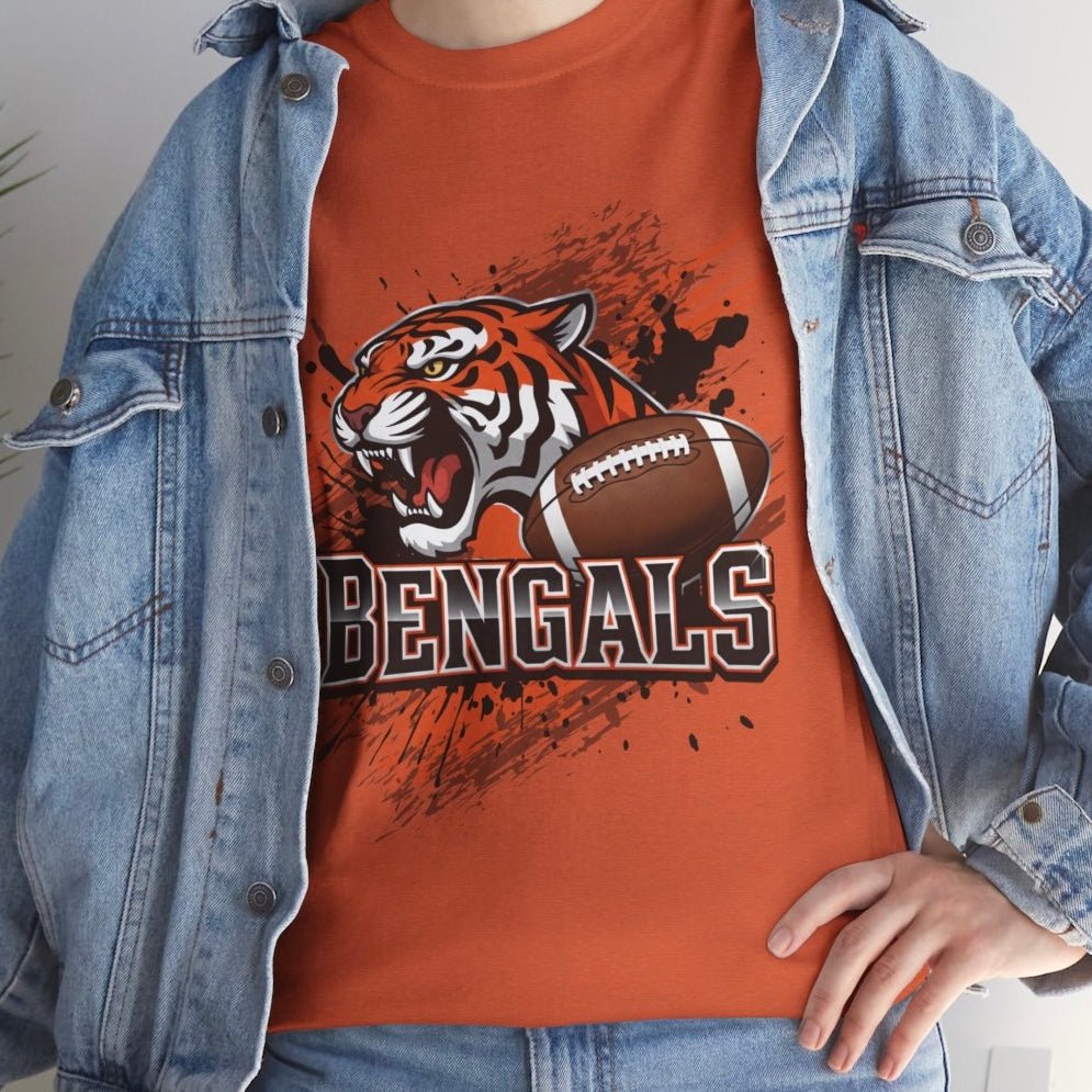 Bengals Football Fierce Tiger Bengal Cincinnati Graphic Shirt - Bold Printed Tees