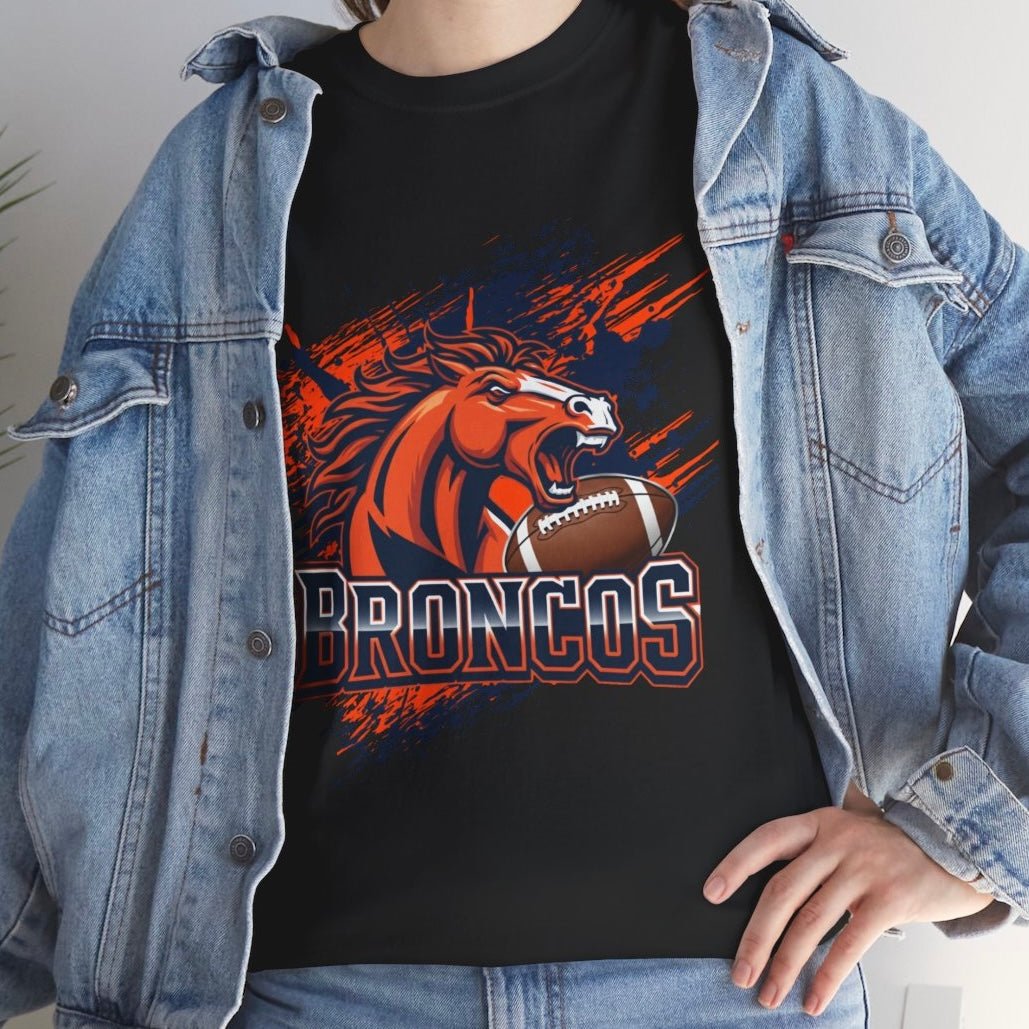 Broncos Football Sports Bronco Design Denver T-Shirt - Bold Printed Tees