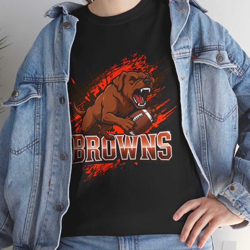 Browns Football Fierce Dog Cleveland T-Shirt - Bold Printed Tees