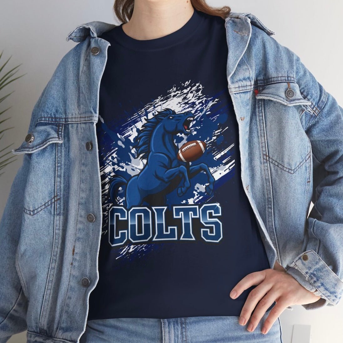 Colts Charging Horse Indy Football Graphic Shirt - Bold Printed Tees