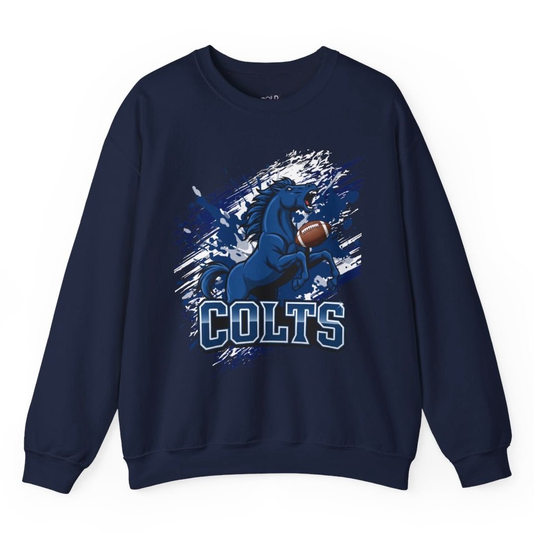 Charging Horse Indy Football Colts Crewneck Sweatshirt - Bold Printed Tees