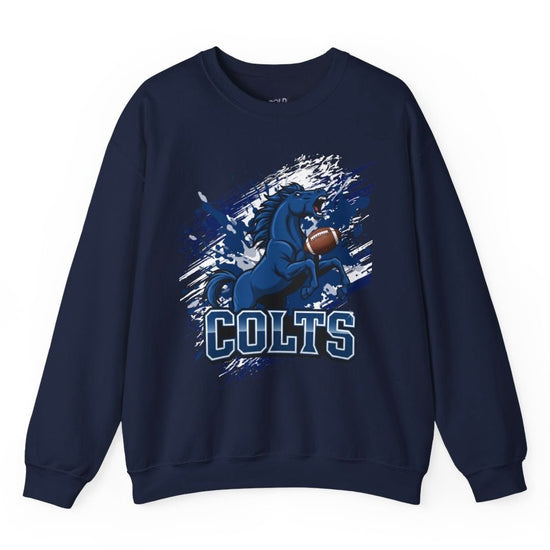 Charging Horse Indy Football Colts Crewneck Sweatshirt - Bold Printed Tees