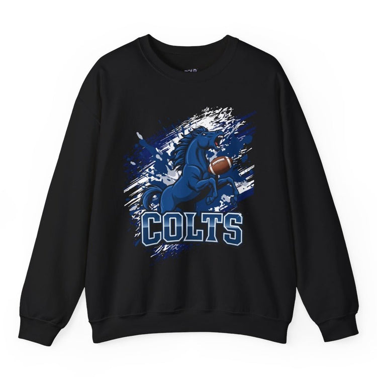 Charging Horse Indy Football Colts Crewneck Sweatshirt - Bold Printed Tees