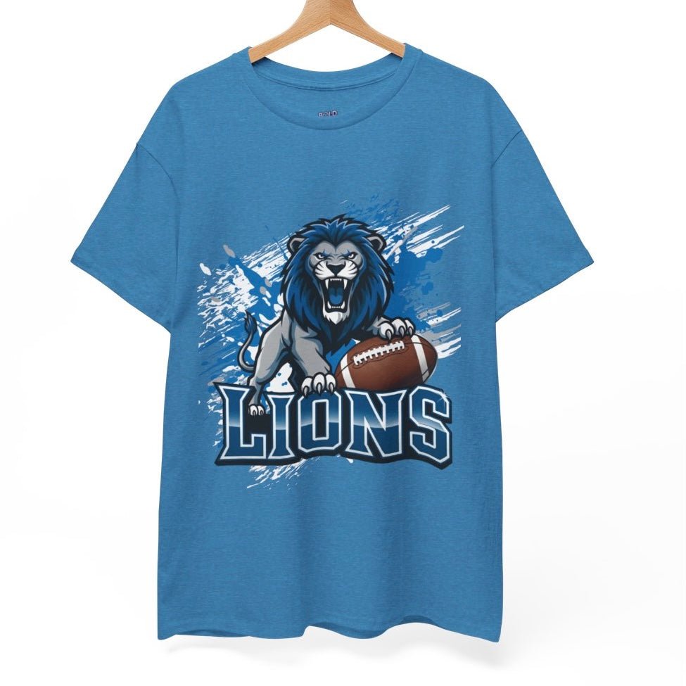 Lions Football Fierce Lion Design Detroit Graphic Shirt - Bold Printed Tees