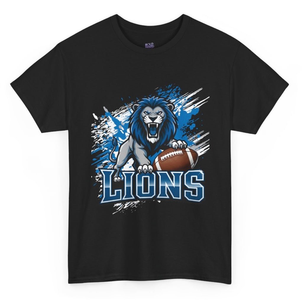Lions Football Fierce Lion Design Detroit Graphic Shirt - Bold Printed Tees