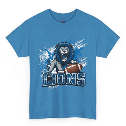 Lions Football Fierce Lion Design Detroit Graphic Shirt - Bold Printed Tees