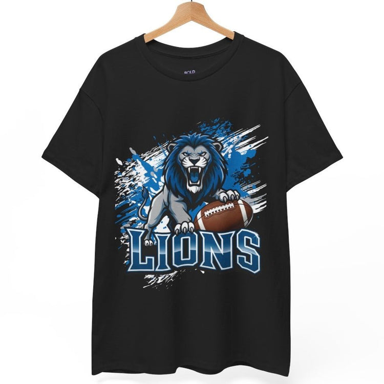 Lions Football Fierce Lion Design Detroit Graphic Shirt - Bold Printed Tees