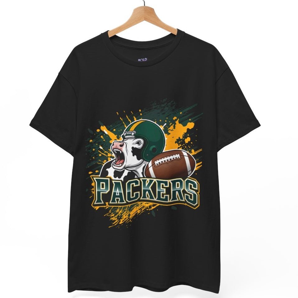 Packers Football Cow Green Bay Graphic Shirt - Bold Printed Tees