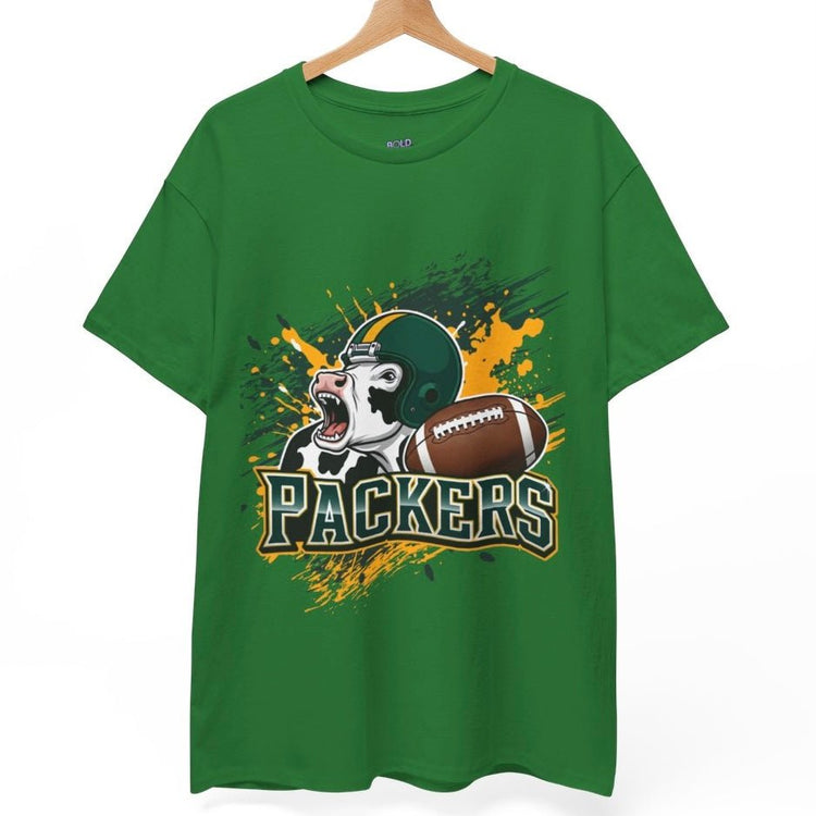 Packers Football Cow Green Bay Graphic Shirt - Bold Printed Tees