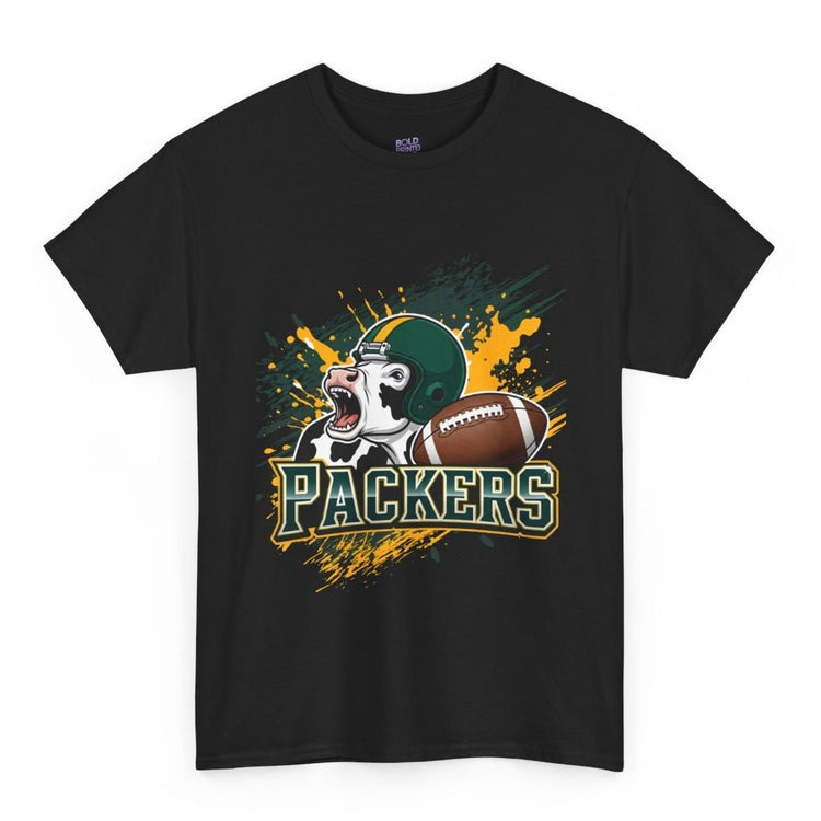 Packers Football Cow Green Bay Graphic Shirt - Bold Printed Tees