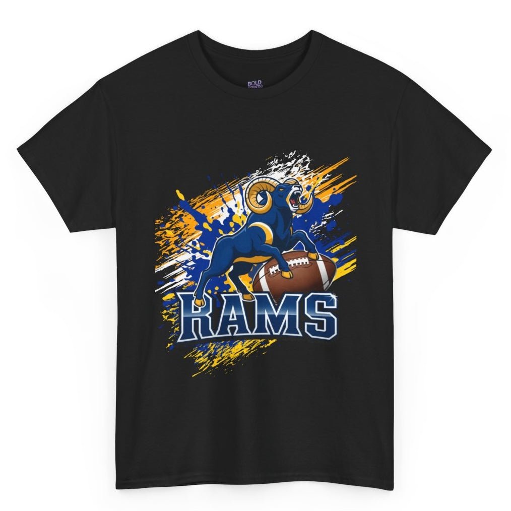 Rams Charging Ram Graphic Football Shirt - Bold Printed Tees