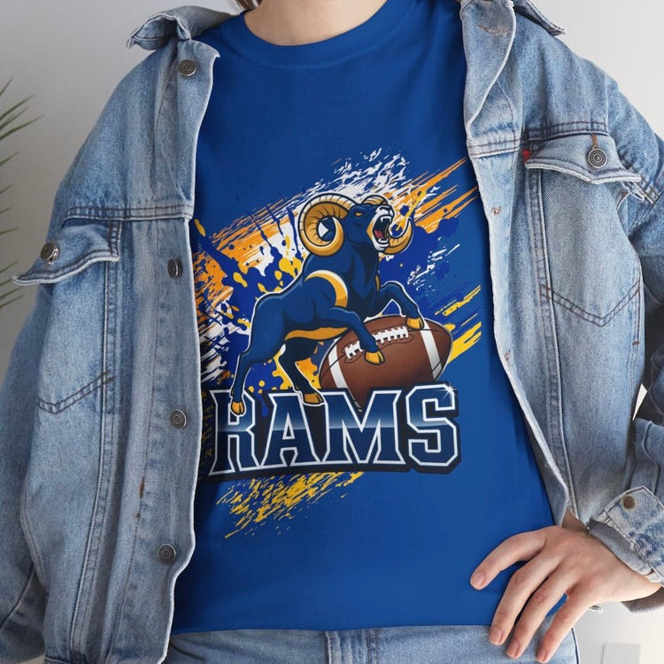 Rams Charging Ram Graphic Football Shirt - Bold Printed Tees
