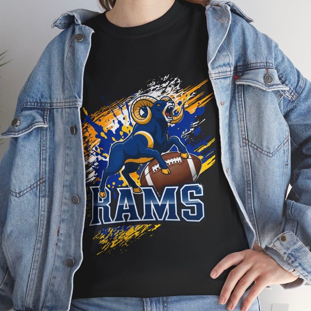 Rams Charging Ram Graphic Football Shirt - Bold Printed Tees