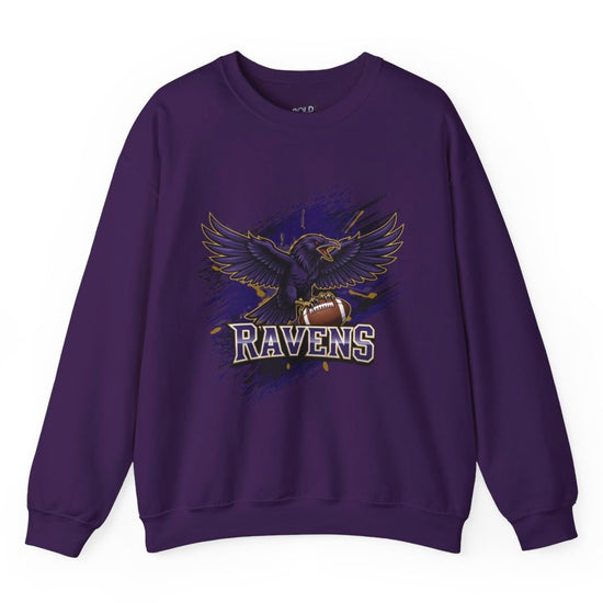 Ravens Football Ravens Bird Baltimore Graphic Crewneck Sweatshirt - Bold Printed Tees