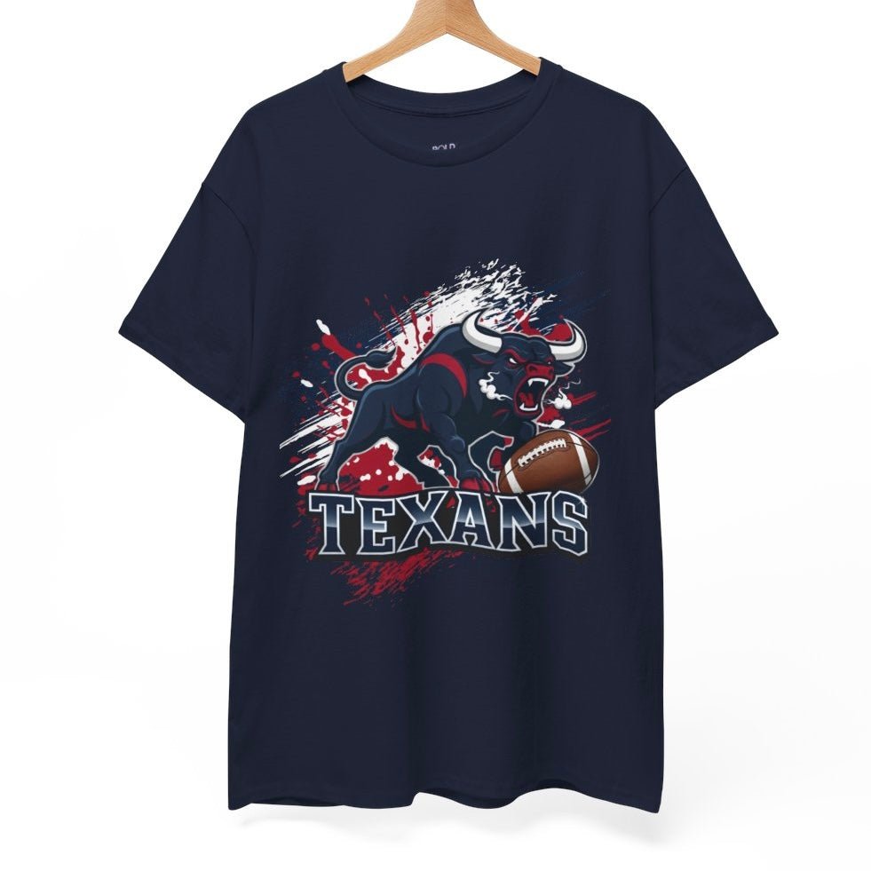 Texans Bull Houston Football Graphic Shirt - Bold Printed Tees