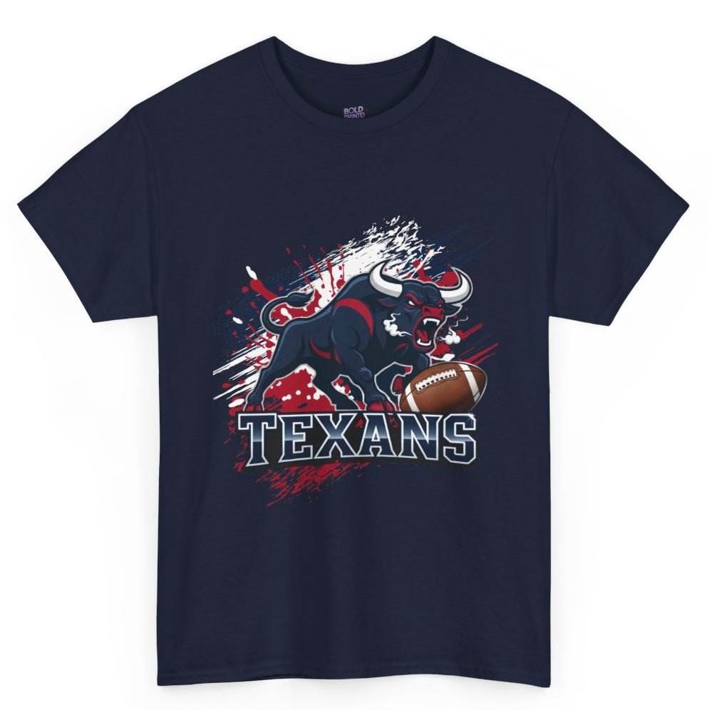 Texans Bull Houston Football Graphic Shirt - Bold Printed Tees