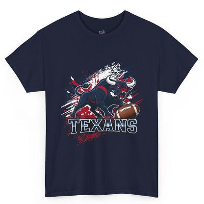Texans Bull Houston Football Graphic Shirt - Bold Printed Tees