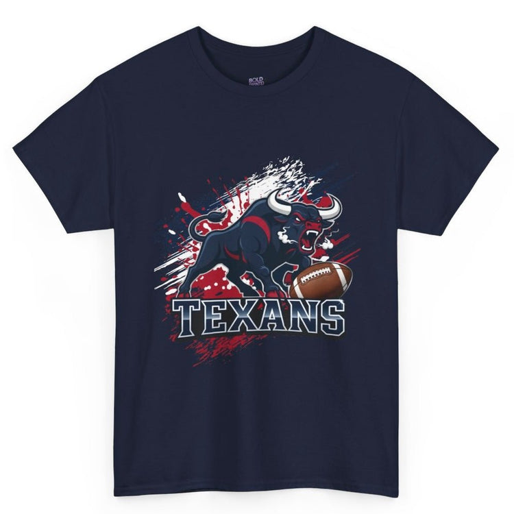 Texans Bull Houston Football Graphic Shirt - Bold Printed Tees