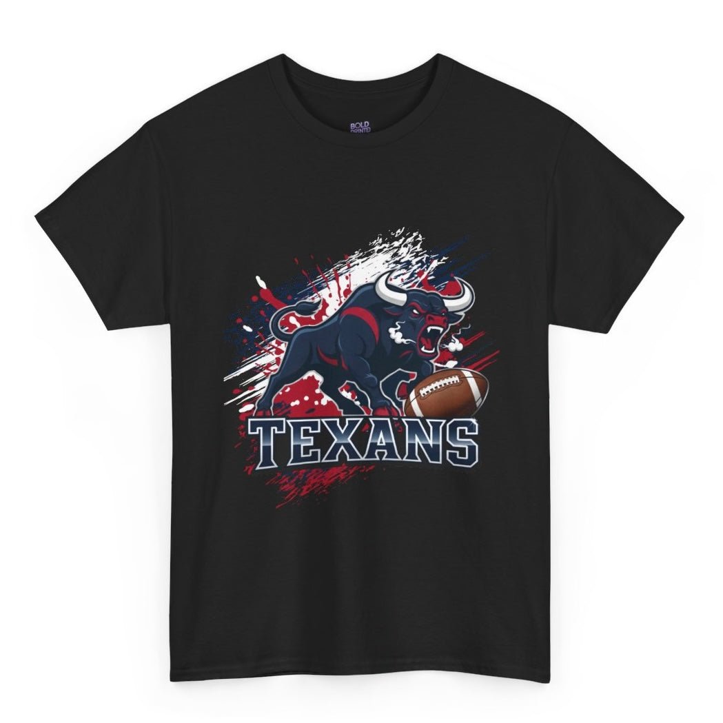 Texans Bull Houston Football Graphic Shirt - Bold Printed Tees
