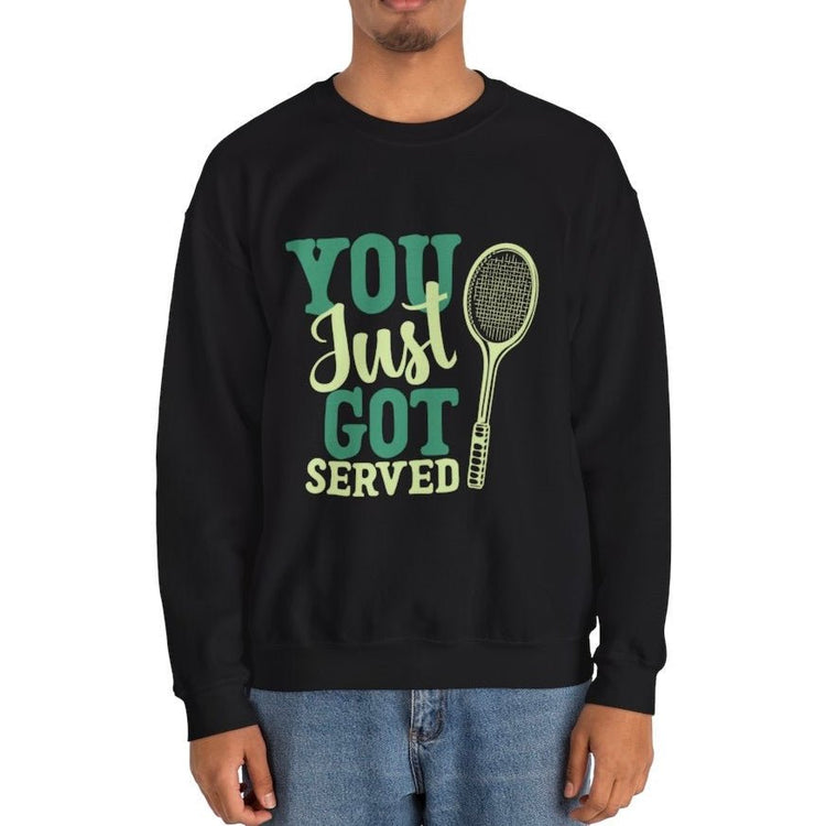 You Just Got Served Funny Tennis Crewneck Sweatshirt - Bold Printed Tees