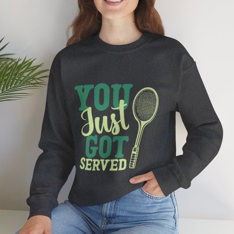 You Just Got Served Funny Tennis Crewneck Sweatshirt - Bold Printed Tees
