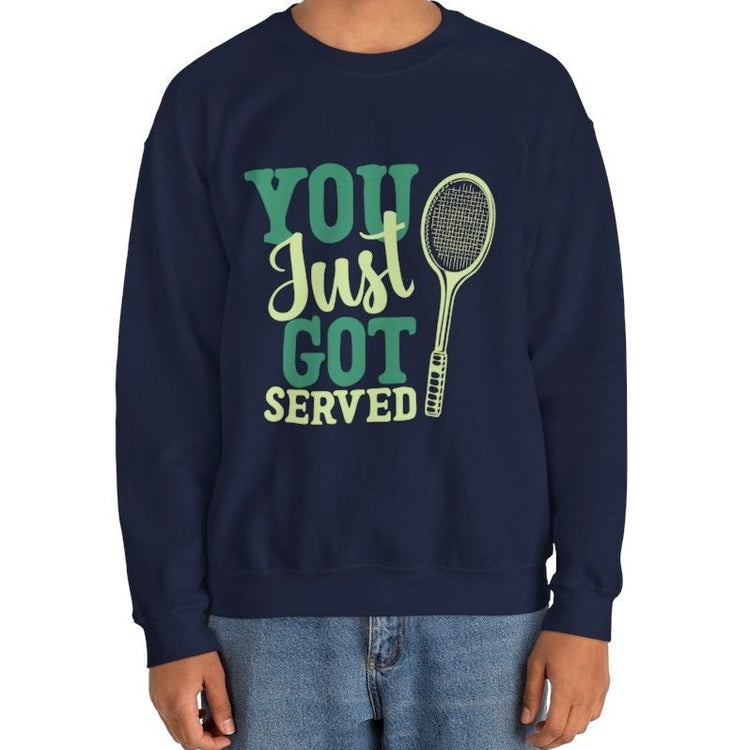 You Just Got Served Funny Tennis Crewneck Sweatshirt - Bold Printed Tees