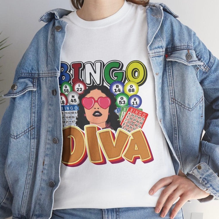 Bingo Diva Graphic Bingo Lover T-Shirt - Bold Printed Tees