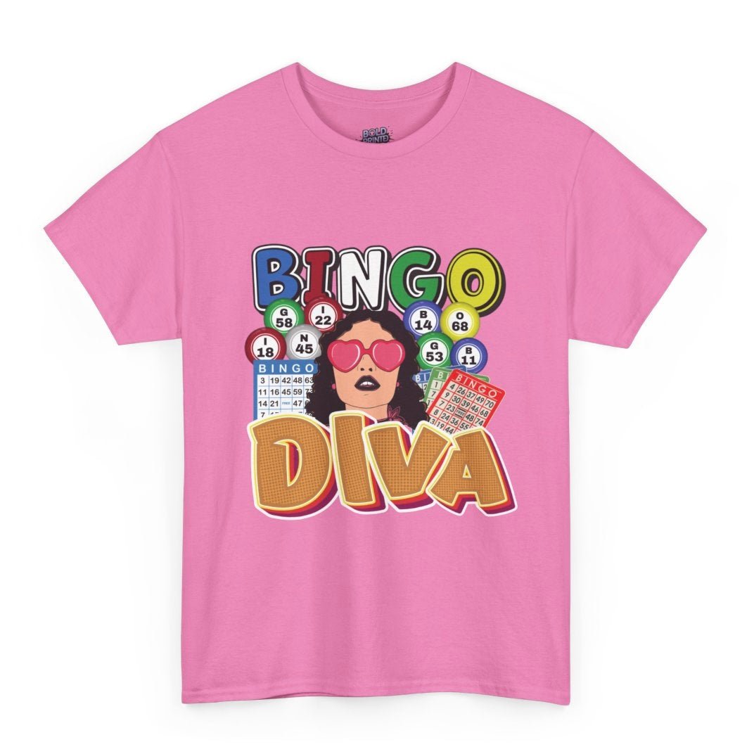 Bingo Diva Graphic Bingo Lover T-Shirt - Bold Printed Tees