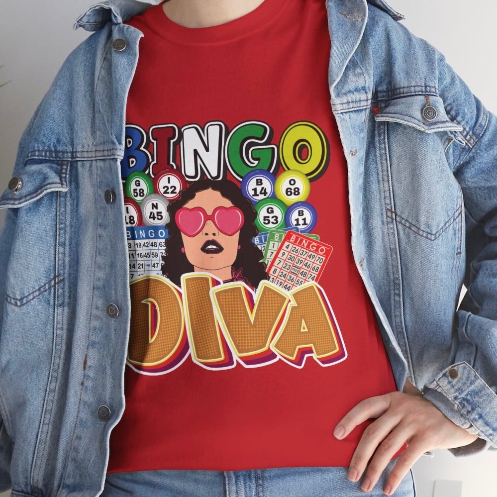 Bingo Diva Graphic Bingo Lover T-Shirt - Bold Printed Tees
