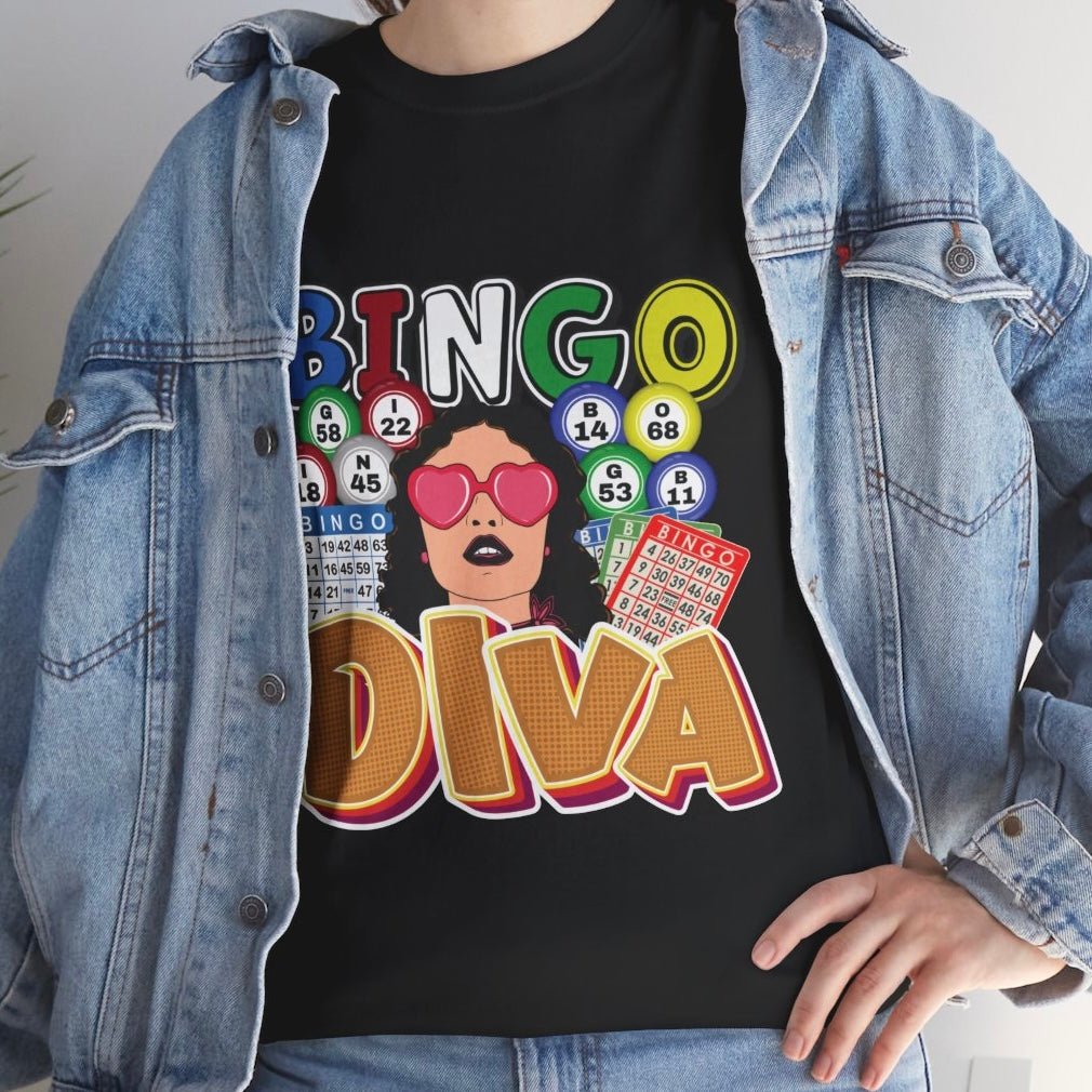 Bingo Diva Graphic Bingo Lover T-Shirt - Bold Printed Tees