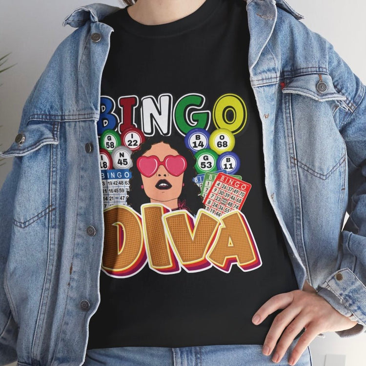 Bingo Diva Graphic Bingo Lover T-Shirt - Bold Printed Tees
